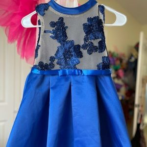 NWT blue, little girls  classy dress Size 7-8 kids